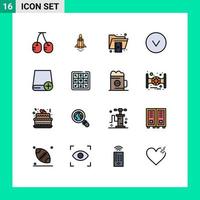 Set of 16 Modern UI Icons Symbols Signs for devices add file down arrow Editable Creative Vector Design Elements