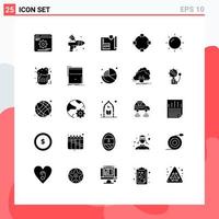 Set of 25 Modern UI Icons Symbols Signs for summer points document path protection Editable Vector Design Elements