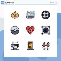 9 Creative Icons Modern Signs and Symbols of favorite ecology achievement speed dash Editable Vector Design Elements