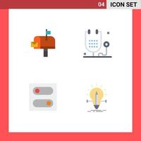 4 Thematic Vector Flat Icons and Editable Symbols of mail control postoffice form toggle Editable Vector Design Elements