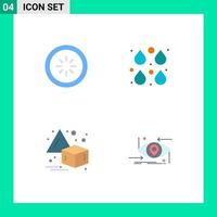 paquete de interfaz de usuario de 4 iconos planos básicos de interfaz de pintura de búfer soltar elementos de diseño vectorial editables horizontales vector