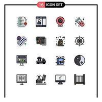 16 Creative Icons Modern Signs and Symbols of ac medicine location tablet tube Editable Creative Vector Design Elements