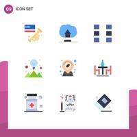 Flat Color Pack of 9 Universal Symbols of shop coffee ui strategy solution idea Editable Vector Design Elements