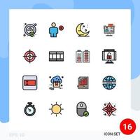 Modern Set of 16 Flat Color Filled Lines and symbols such as online dialog minus consulting chat Editable Creative Vector Design Elements