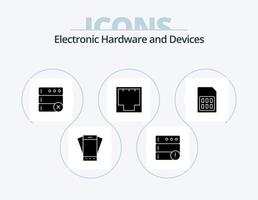 Devices Glyph Icon Pack 5 Icon Design. mobile. port. database. network. ethernet vector