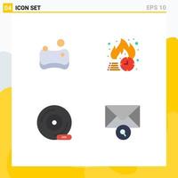 4 Flat Icon concept for Websites Mobile and Apps cleaning compact disc free delivery hot peripheral device Editable Vector Design Elements