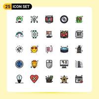 25 iconos creativos signos y símbolos modernos de boda corazón hombre disco noticias elementos de diseño vectorial editables vector