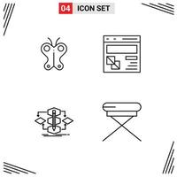 4 Thematic Vector Filledline Flat Colors and Editable Symbols of animal algorithm nature development method Editable Vector Design Elements