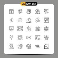 Universal Icon Symbols Group of 25 Modern Lines of website hyperlink gear link development Editable Vector Design Elements