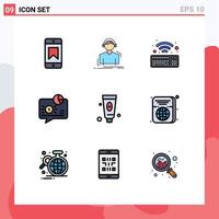 9 Creative Icons Modern Signs and Symbols of cosmetic payment keyboard message communication Editable Vector Design Elements