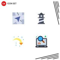 4 Universal Flat Icons Set for Web and Mobile Applications gps down beach refresh marketing Editable Vector Design Elements