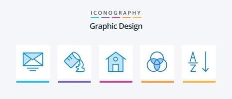 paquete de iconos de diseño azul 5 que incluye . edificio. clasificar. alfabético. diseño de iconos creativos vector