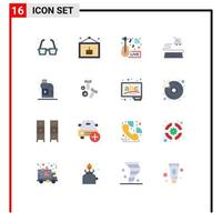 Flat Color Pack of 16 Universal Symbols of cleaner online picture ecommerce live Editable Pack of Creative Vector Design Elements