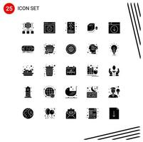 Modern Set of 25 Solid Glyphs and symbols such as bundle surprize website box planning Editable Vector Design Elements