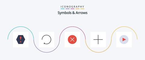 Symbols and Arrows Flat 5 Icon Pack Including . hide. circle vector