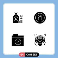 Modern Set of Solid Glyphs and symbols such as money knife finance wealth complete Editable Vector Design Elements