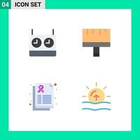 Set of 4 Modern UI Icons Symbols Signs for chess care art tools nature Editable Vector Design Elements