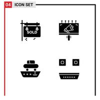 User Interface Solid Glyph Pack of modern Signs and Symbols of board cargo real estate billboard transport Editable Vector Design Elements