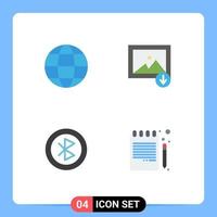 Group of 4 Flat Icons Signs and Symbols for earth devices nature mountain sharing Editable Vector Design Elements