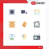 9 Universal Flat Colors Set for Web and Mobile Applications cookie waist truck measurement grains Editable Vector Design Elements