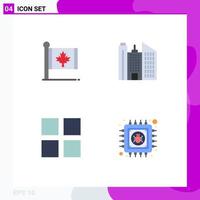 User Interface Pack of 4 Basic Flat Icons of flag layout leaf business antivirus Editable Vector Design Elements