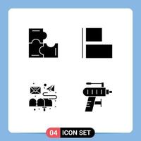 Pack of Modern Solid Glyphs Signs and Symbols for Web Print Media such as education letter puzzle pieces left drill Editable Vector Design Elements