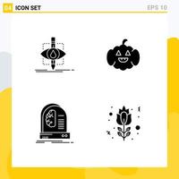 4 User Interface Solid Glyph Pack of modern Signs and Symbols of ecology brain research american intelligence Editable Vector Design Elements