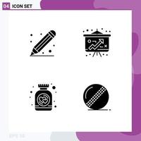 Set of Modern UI Icons Symbols Signs for education heart pencil strategy ball Editable Vector Design Elements