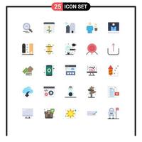 Pictogram Set of 25 Simple Flat Colors of broadcast plant building human avatar Editable Vector Design Elements