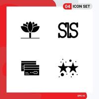 Set of Vector Solid Glyphs on Grid for flower cards salus coin creditcard finance Editable Vector Design Elements