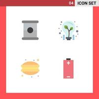4 Creative Icons Modern Signs and Symbols of food dumplings bulb tips battery Editable Vector Design Elements