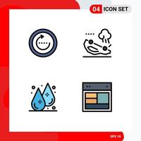 Modern Set of 4 Filledline Flat Colors Pictograph of browser drop sync car liquid Editable Vector Design Elements