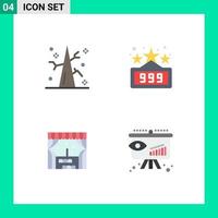 Modern Set of 4 Flat Icons Pictograph of autumn window winter game consumer Editable Vector Design Elements