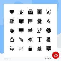 Set of 25 Modern UI Icons Symbols Signs for powder eye shadow tea beauty material Editable Vector Design Elements