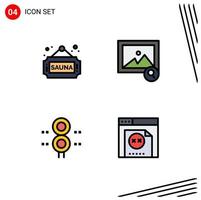 4 Creative Icons Modern Signs and Symbols of fitness traffic tag search transportation Editable Vector Design Elements