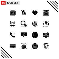 16 Creative Icons Modern Signs and Symbols of father think e success brain Editable Vector Design Elements