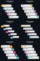 Vector 6 Infographics Pack Presentation slide template 5 Steps cycle diagrams and timelines