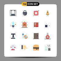 Set of 16 Modern UI Icons Symbols Signs for energy promote help marketing launch Editable Pack of Creative Vector Design Elements