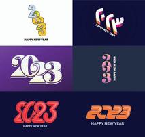 Big Set of 2023 Happy New Year logo text design 2023 number design template vector