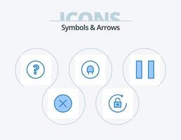 símbolos y flechas paquete de iconos azul 5 diseño de iconos. . pregunta. pausa vector