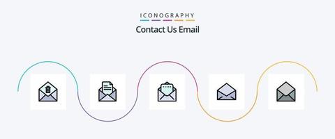 Email Line Filled Flat 5 Icon Pack Including . mail. mail. email. open vector