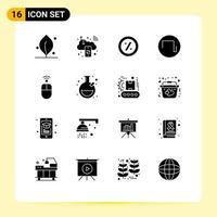 Universal Icon Symbols Group of 16 Modern Solid Glyphs of wireless hardware ecommerce apple square Editable Vector Design Elements