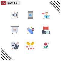 Universal Icon Symbols Group of 9 Modern Flat Colors of minus board flamable school scientist Editable Vector Design Elements