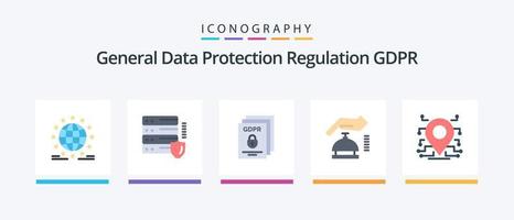 paquete de iconos gdpr flat 5 que incluye seguridad. alarma. seguridad. gdpr. proteger. diseño de iconos creativos vector