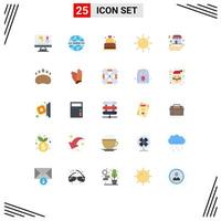 Set of 25 Modern UI Icons Symbols Signs for business light cake layout design Editable Vector Design Elements