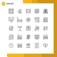 25 Universal Lines Set for Web and Mobile Applications mail office layer business maintenance Editable Vector Design Elements