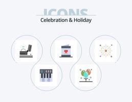 Celebration and Holiday Flat Icon Pack 5 Icon Design. heart. love. holiday. wedding. holiday vector