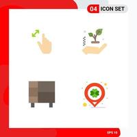 Set of 4 Commercial Flat Icons pack for expand home magnification leaf house Editable Vector Design Elements