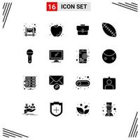 16 Universal Solid Glyphs Set for Web and Mobile Applications products electronics case devices football Editable Vector Design Elements