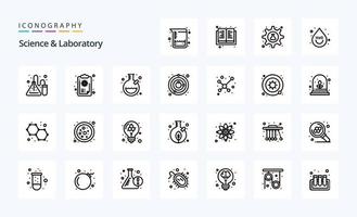 25 Science Line icon pack vector